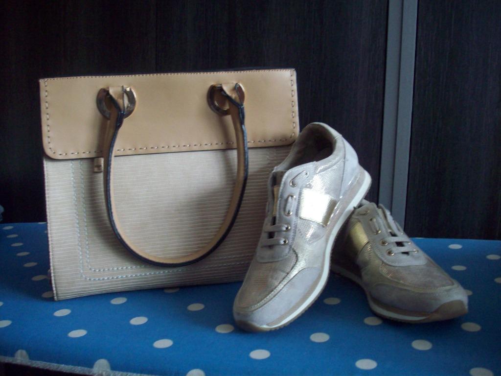 Sac + chaussures, Envoi, Comme neuf, Beige, Sac à bandoulière