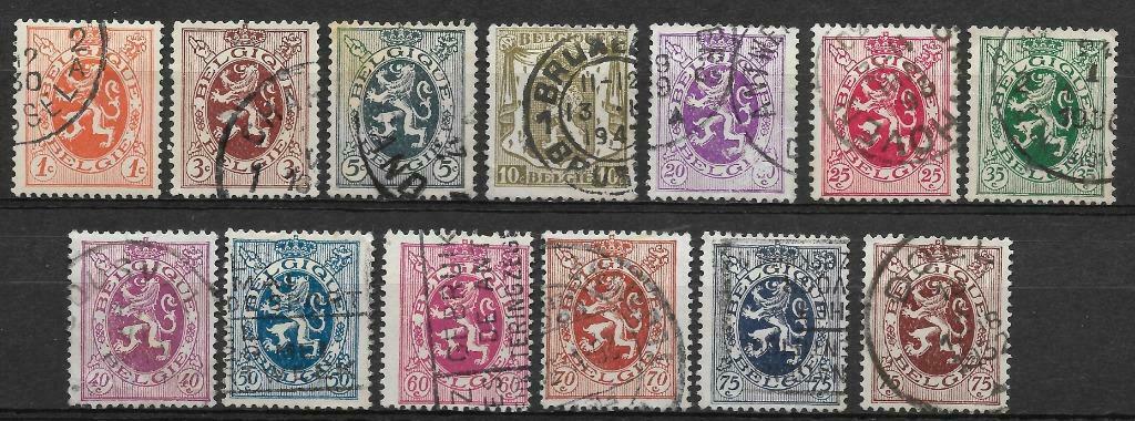 POSTZEGELS BELGIË- HERALDIEKE LEEUW - NR.276/288A (277 ONTBR, Ophalen of Verzenden, Gestempeld, Gestempeld