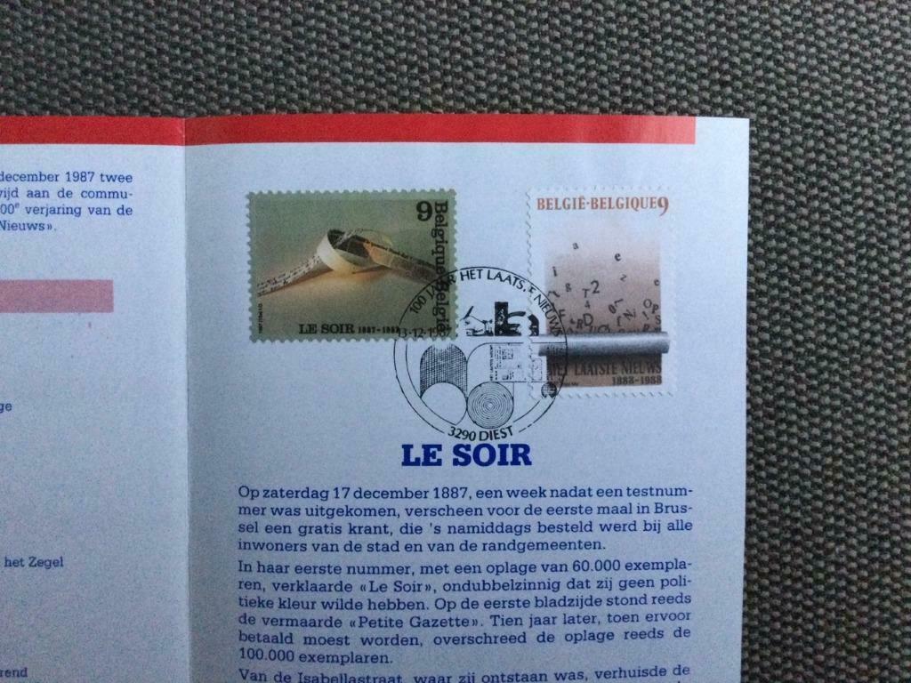 België / Belgique 2271 2272 / Filatelistisch Vouwblaadje, Met stempel, Verzenden, Gestempeld, 1e dag stempel