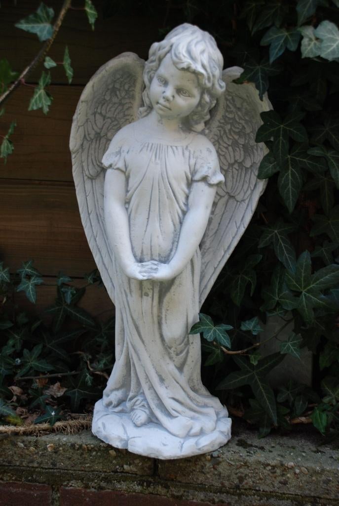 statue d'ange debout, pleine de pierre, superbe en détail, Enlèvement ou Envoi, Pierre, Ange