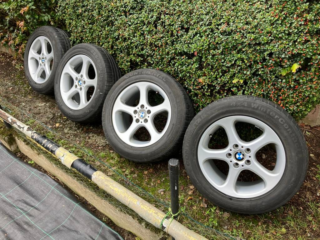 4 roues d'hiver BMW X5 E53 Styling 69Conti Winter 255/55 R18, Pneus et Jantes, Pneus hiver, 255 mm, Enlèvement ou Envoi