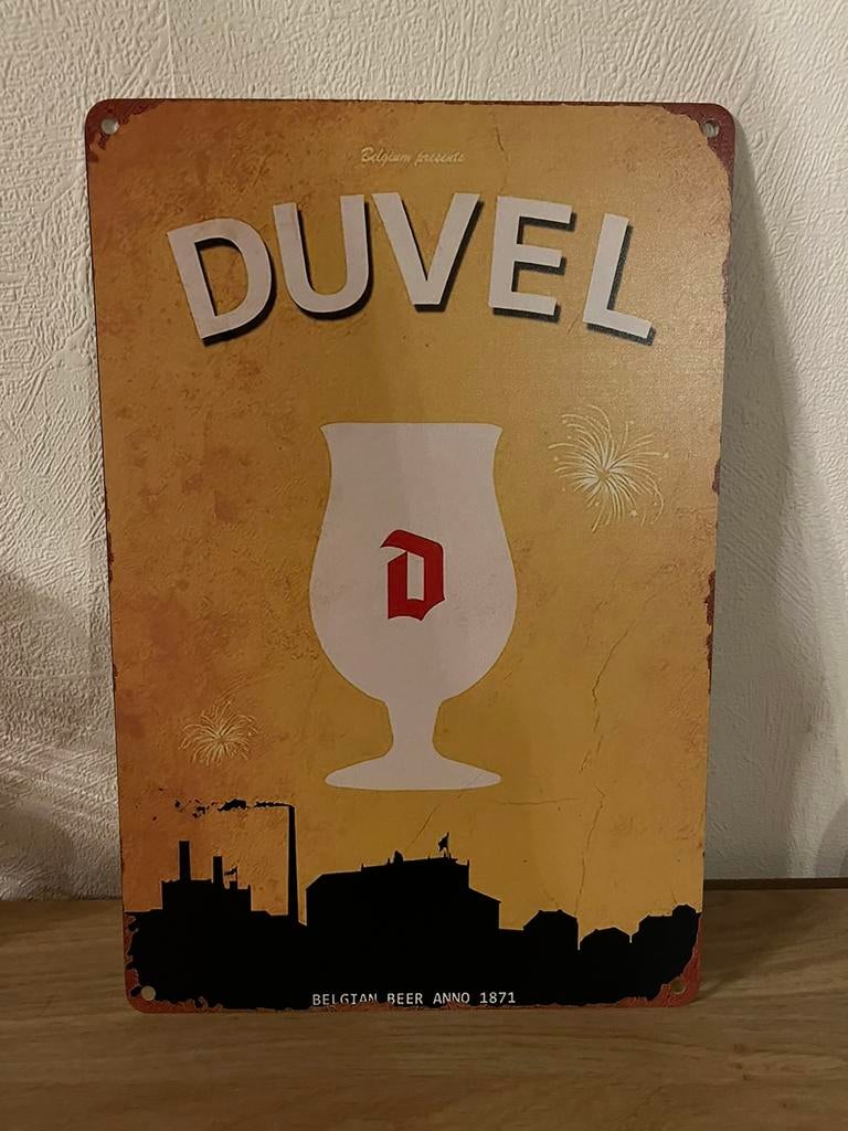Plaque métallique duvel bière, Collections, Enlèvement ou Envoi, Neuf