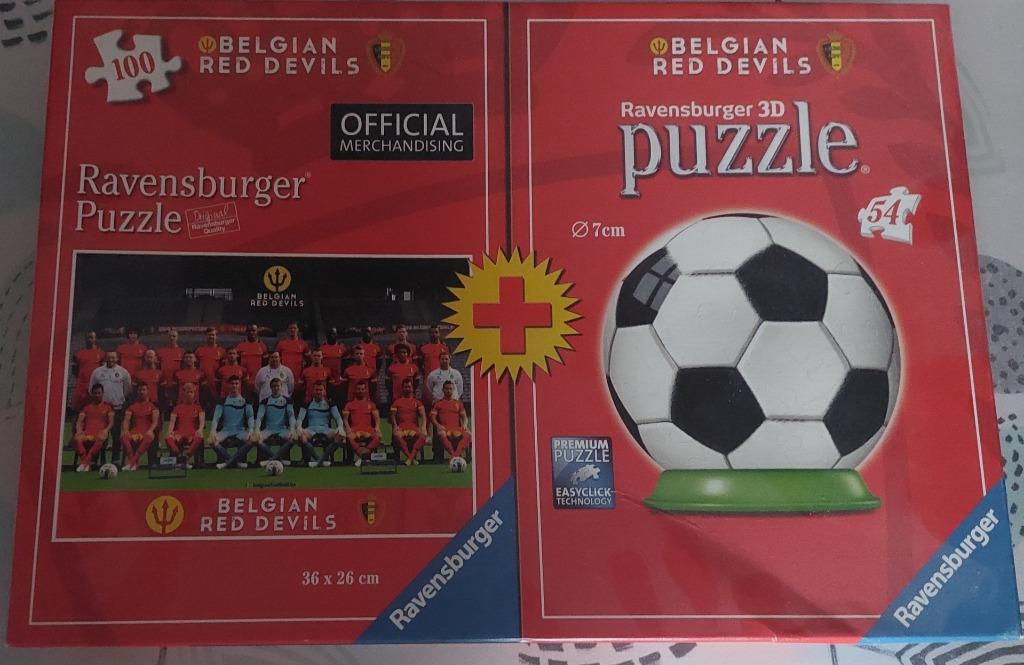 Puzzel Belgian Red Devils + 3D puzzel bal, Enlèvement, Utilisé