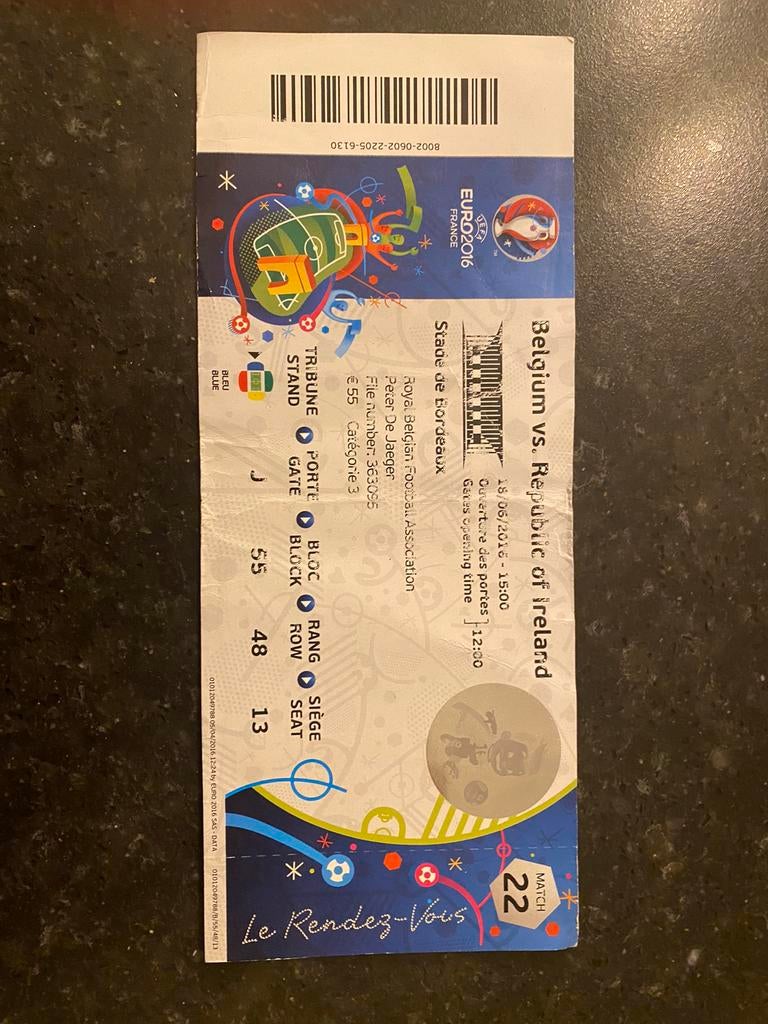 Voetbaltickets Rode Duivels, Verzamelen, Ophalen of Verzenden, Gebruikt, Overige typen