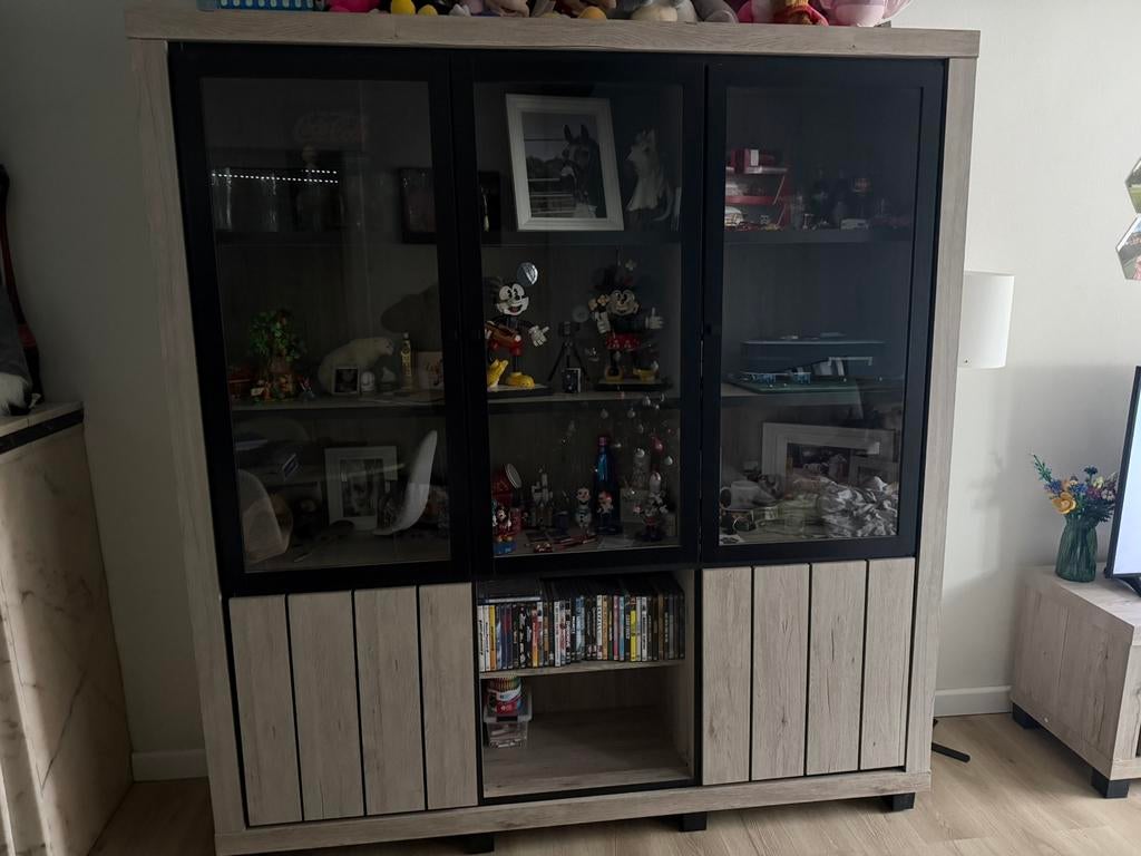 Armoire vitrine, 25 à 50 cm, Chêne, 100 à 150 cm, Enlèvement