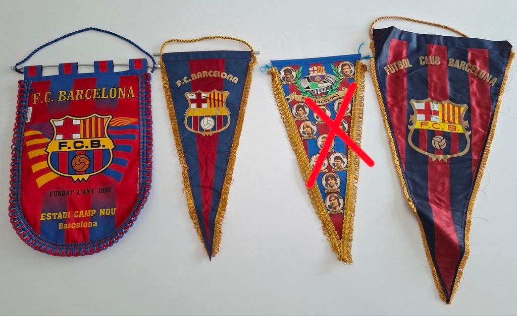 4 vintage vaandels FC Barcelona  (1 verkocht!), Ophalen of Verzenden, Zo goed als nieuw