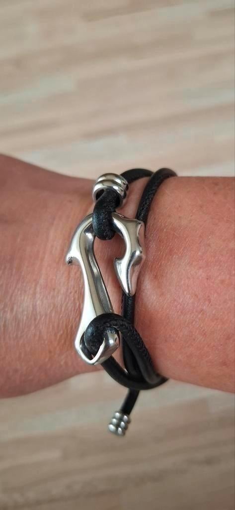 Lederen armband met motief, nieuw, Ophalen of Verzenden, Nieuw
