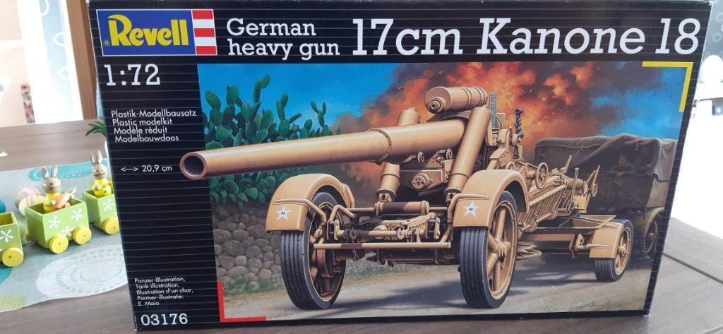 Modelbouw 1/72 german heavy gun  17cm + Alu. loop €20., Enlèvement, Neuf