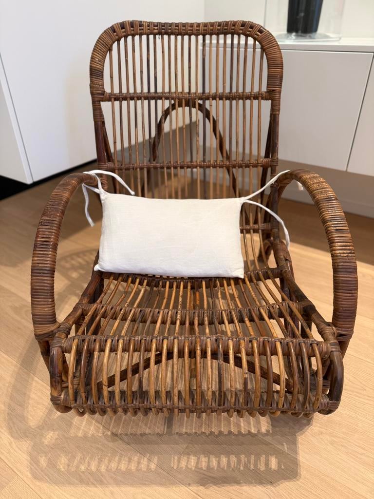 Rieten fauteuil Togo Flamant, Ophalen, Zo goed als nieuw