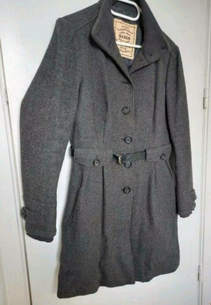 Prachtige grijze MANGO jas - maat M 40-42, Kleding | Dames, Jassen | Winter, Grijs, Ophalen of Verzenden