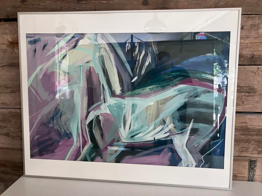 Acryl op papier Bart Van Saenen (?), Ophalen of Verzenden