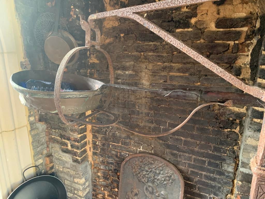 19 eeuwse kooksteun voor grote steelpan, Antiek en Kunst, Ophalen