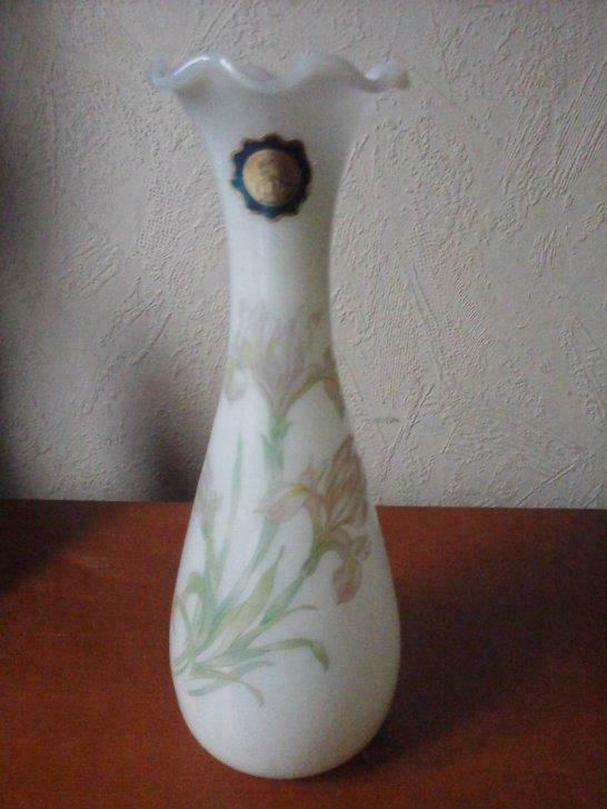 Italiaanse opaline vaas uit de jaren 50/60 (24cm), Antiek en Kunst, Antiek | Glaswerk en Kristal, Ophalen of Verzenden