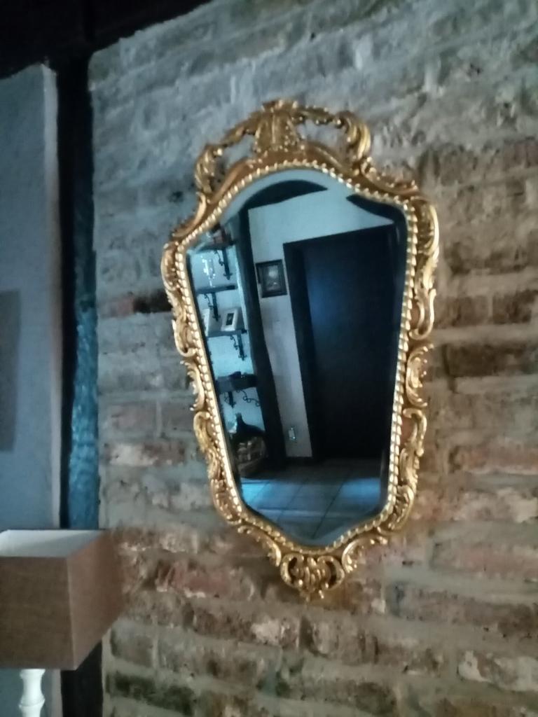 Prachtige antieke spiegel Barok met geslepen kristallen glas, Antiek en Kunst, Ophalen of Verzenden