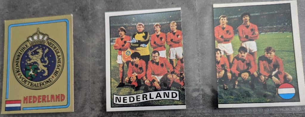PANINI VOETBAL STICKERS EURO 84 NEDERLAND 3x incl  embleem, Verzenden, Nieuw