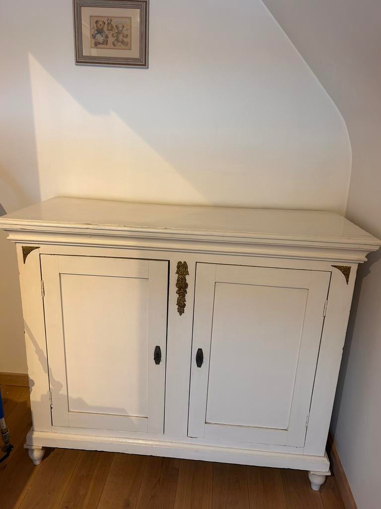 Witte antieke houten kast klein formaat, Antiek en Kunst, Antiek | Meubels | Kasten, Ophalen