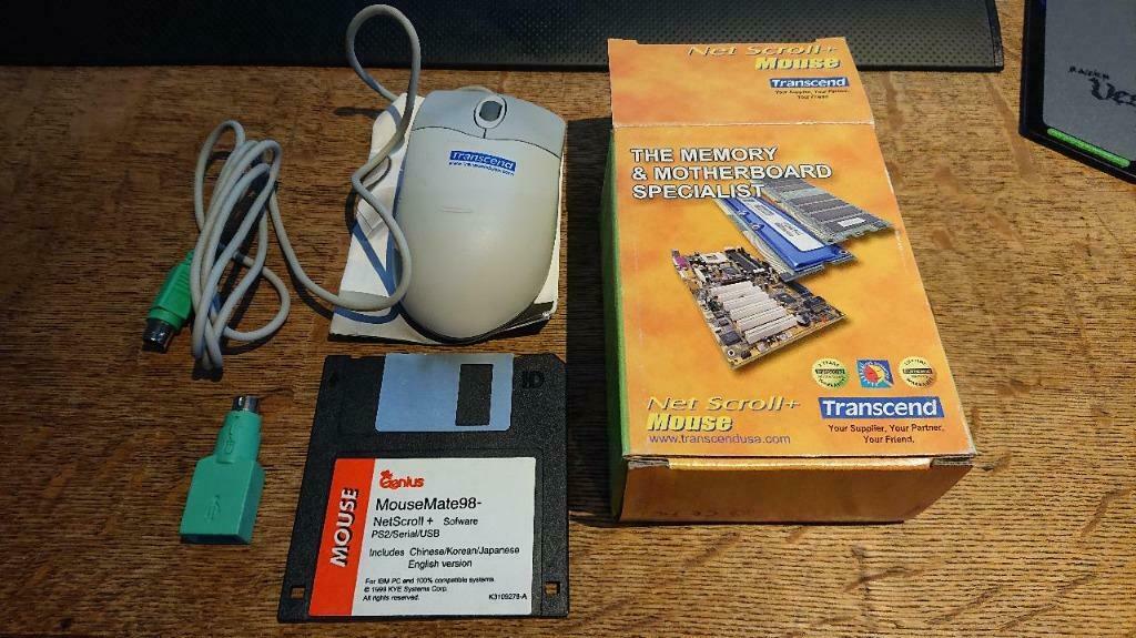 Transcend ps2 muis + extra ps2 naar USB dongle, Computers en Software, Ophalen of Verzenden, Nieuw, Muis