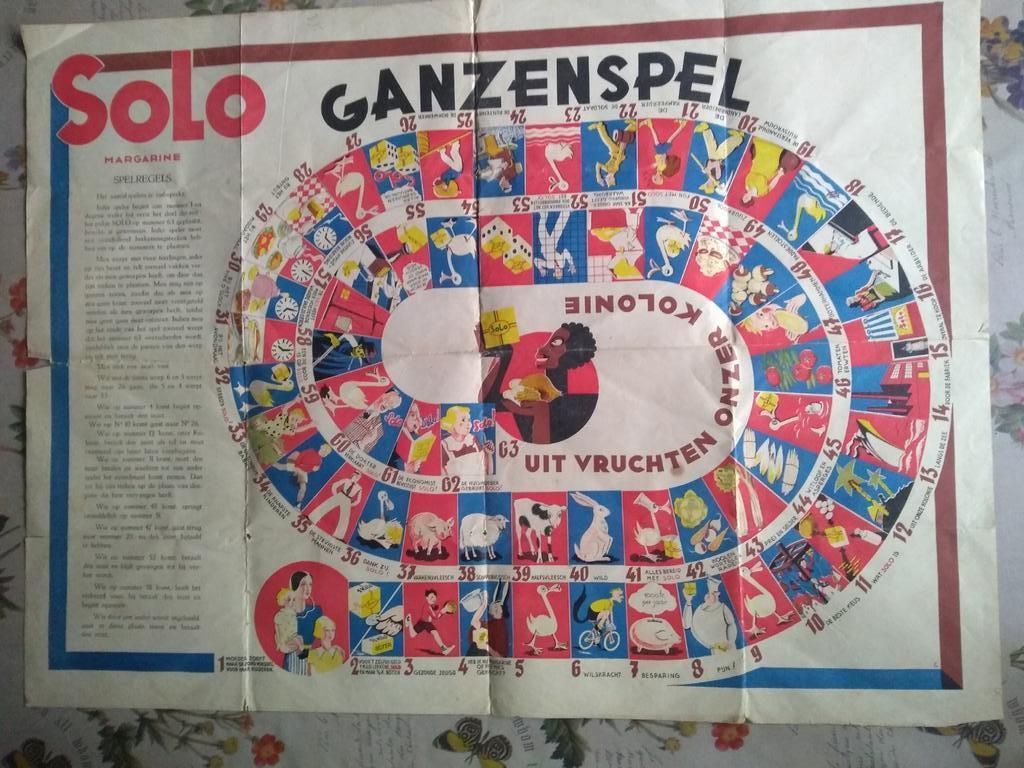 Vintage solo ganzenspel poster zeldzaam 50 x 70, Verzamelen, Merken en Reclamevoorwerpen, Ophalen of Verzenden, Gebruikt