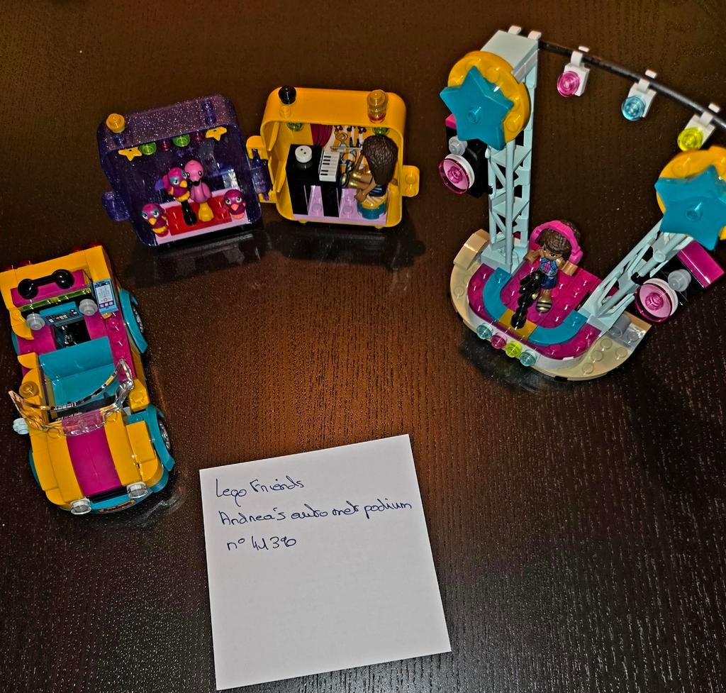 Lego Friends - Andrea's auto met podium + case, Ophalen of Verzenden