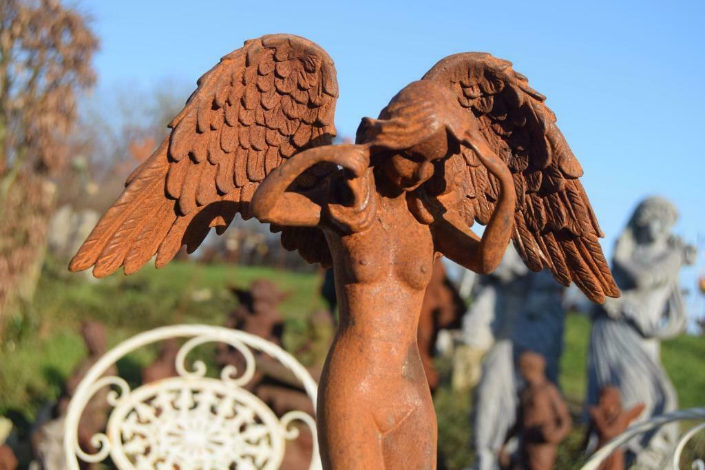 Ange pensif en fonte patinée, Enlèvement ou Envoi, Neuf, Autres matériaux, Ange