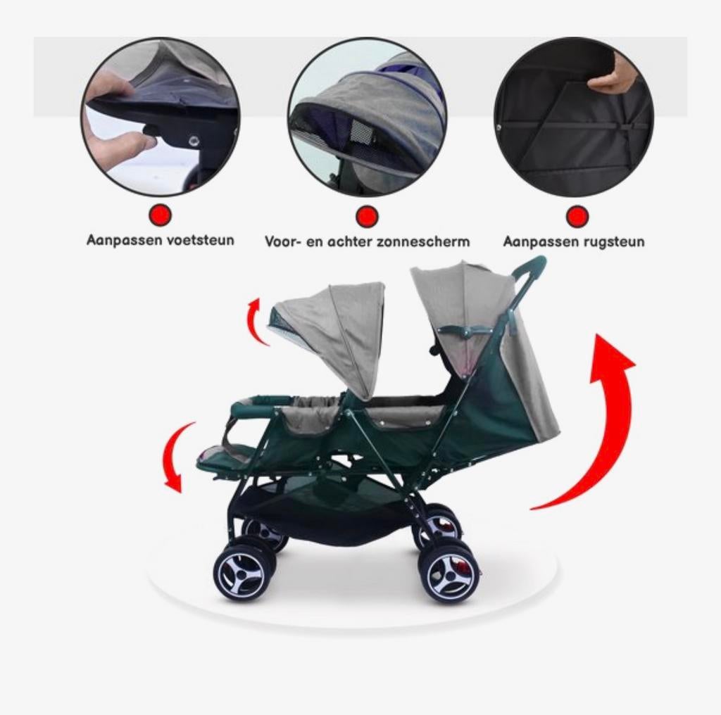 Nieuw Kinderwagen Tweeling in meerdere kleuren!, Kinderen en Baby's, Kinderwagens en Combinaties, Ophalen of Verzenden, Nieuw