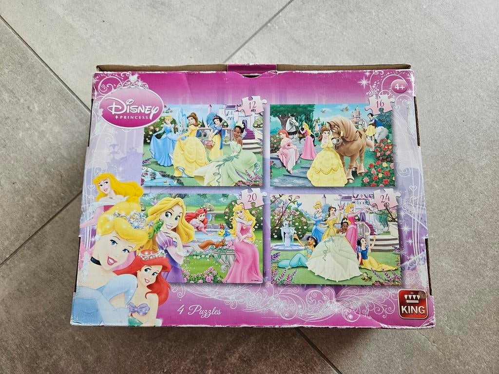 King - Disney 4-in-1 Puzzel Prinsessen - Vier Kinderpuzzels, Ophalen, 10 tot 50 stukjes, Gebruikt, 4 tot 6 jaar