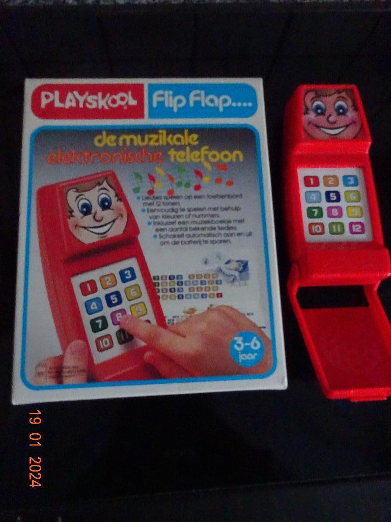 Playskool Flip Flap..muzikale elektronische telefoon*VINTAGE, Ophalen of Verzenden