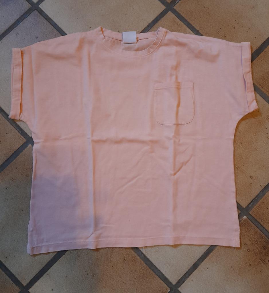 zalm kleurig shirt mt 134, Enfants & Bébés, Vêtements enfant | Taille 134, Enlèvement ou Envoi, Chemise ou À manches longues, Zara