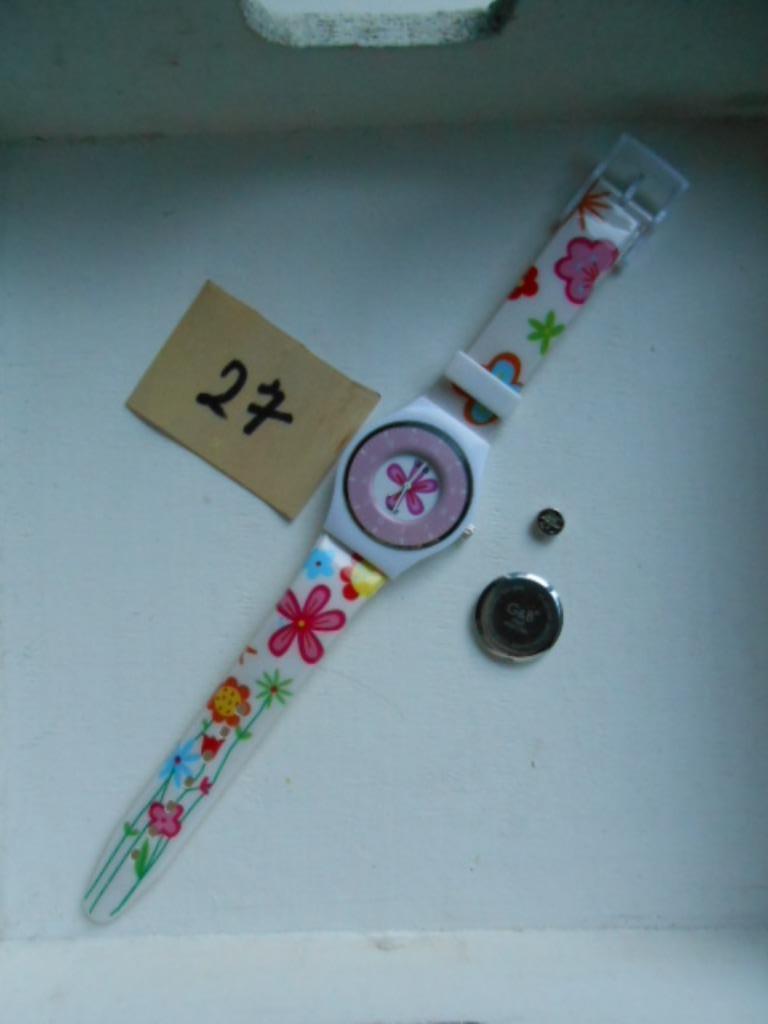 montre enfant fleurs roses blanches G&B time RGB-3709, Enlèvement ou Envoi, Neuf, Rose, Garçon ou Fille