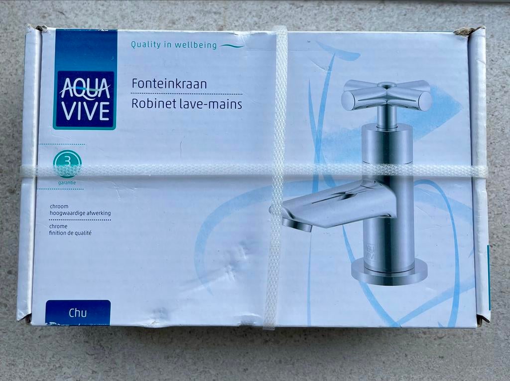 Fonteinkraan Aqua Vive chroom, ongeopend in verpakking, Ophalen, Chroom, Kraan