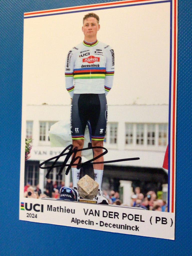 wielerkaart 2024 team alpecin  mathieu van der poel signe, Envoi, Comme neuf