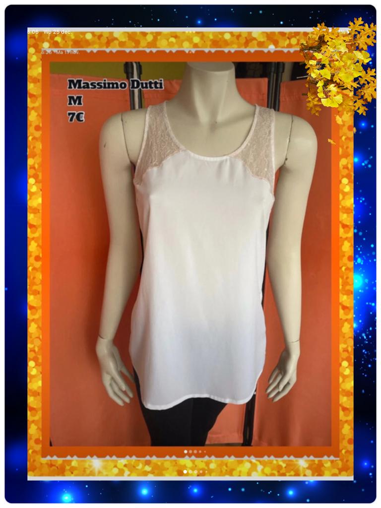 Topje dames 38. Massimo Dutti, Maat 38/40 (M), Massimo Dutti, Wit, Ophalen of Verzenden