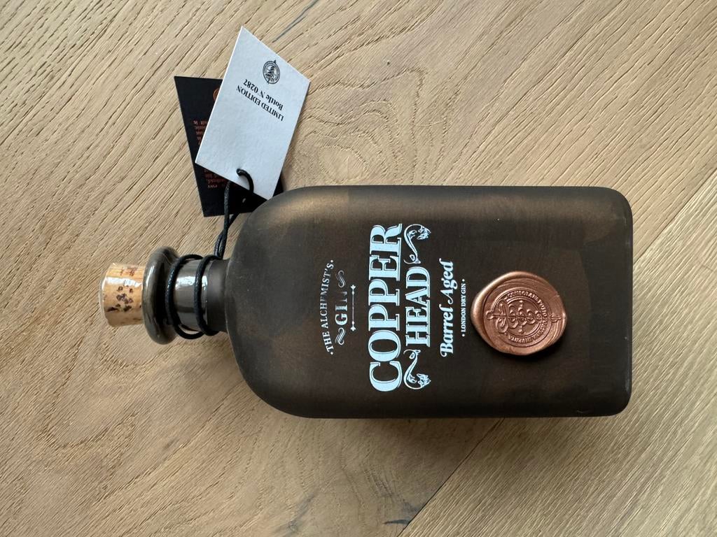 Barrel aged 1 gin copperhead nr287, Verzamelen, Ophalen, Zo goed als nieuw