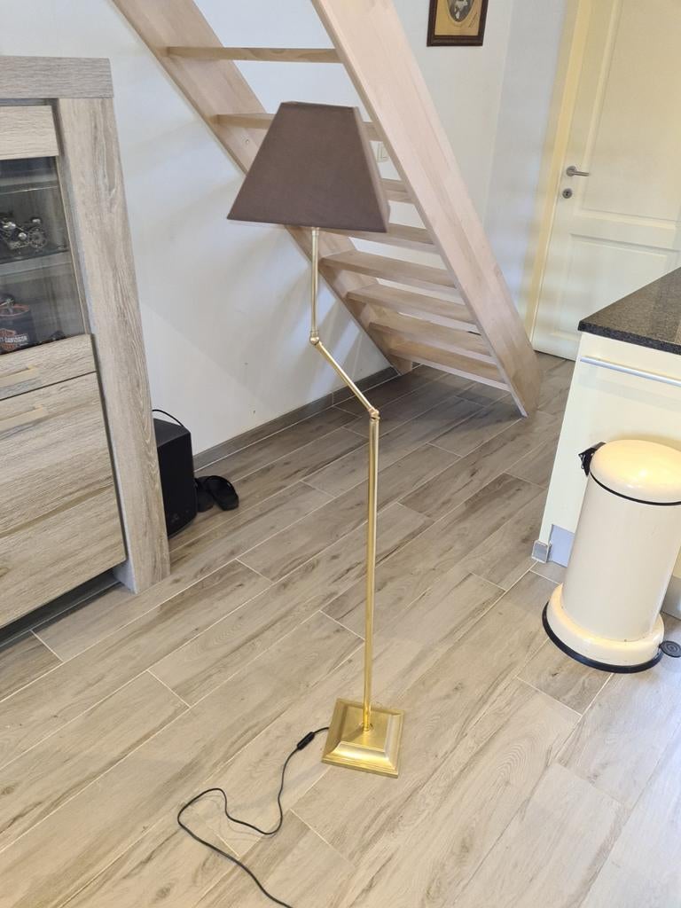 Mooie koperen staanlamp, 150 cm hoog, Huis en Inrichting, Ophalen of Verzenden