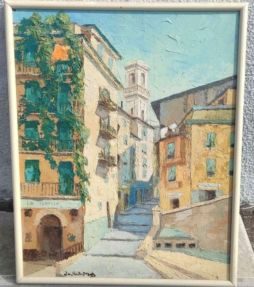 Huile sur panneau Provence ou Italie signe, Antiek en Kunst, Kunst | Schilderijen | Klassiek, Ophalen of Verzenden
