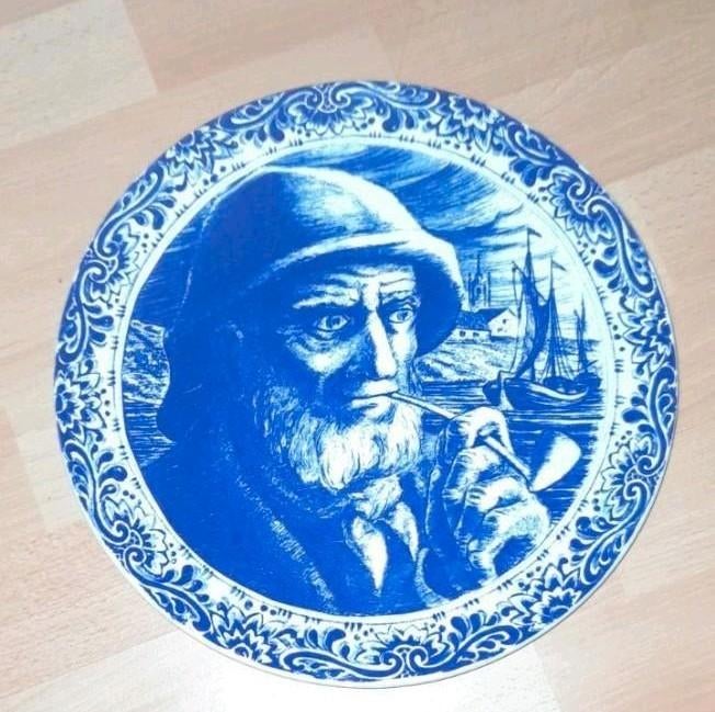 Assiette grand-père bleu de Delft / Boch, Antiquités & Art, Enlèvement ou Envoi