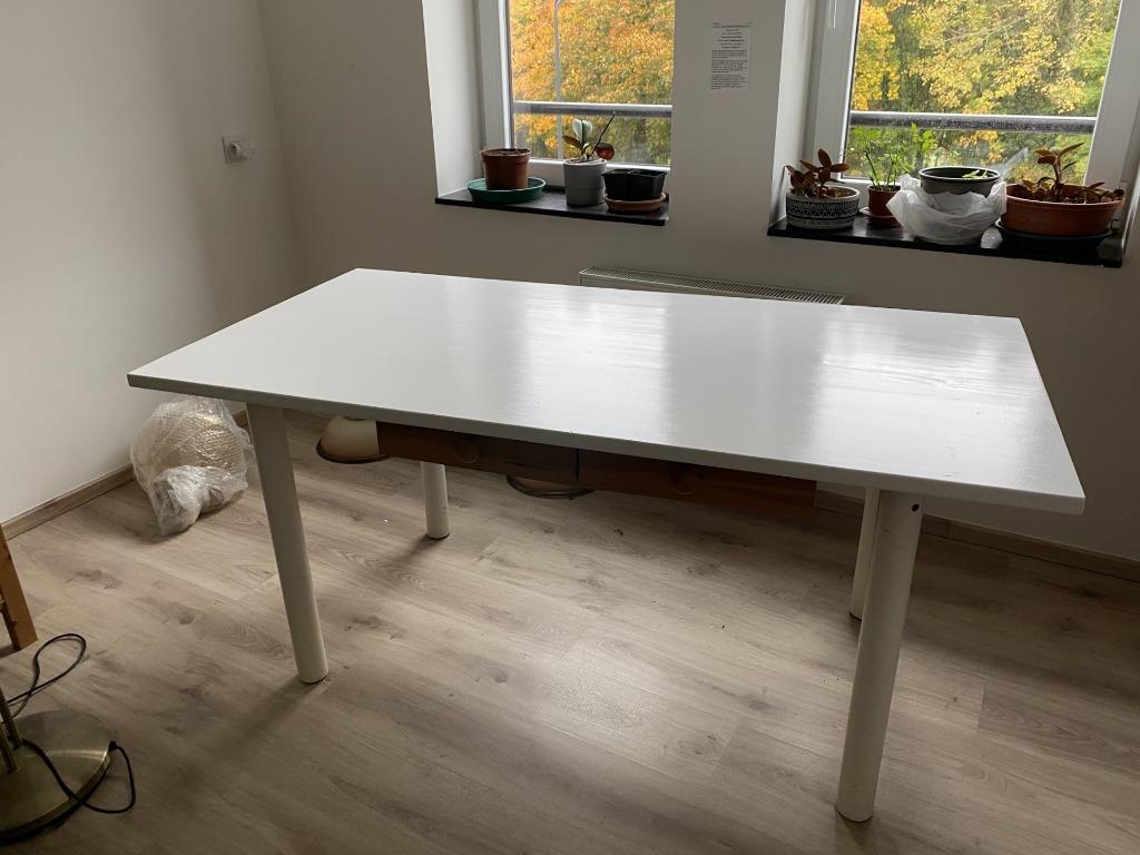 Table  En pin ikea peinte en blanc, Enlèvement