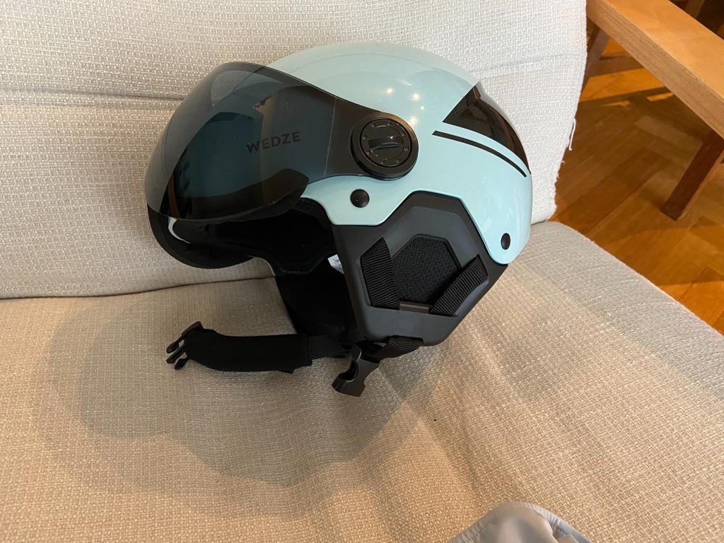 Casque de ski enfant bleu glacier Decathlon WEDZE / Taille S, Autres marques, Comme neuf, Enlèvement, Autres types