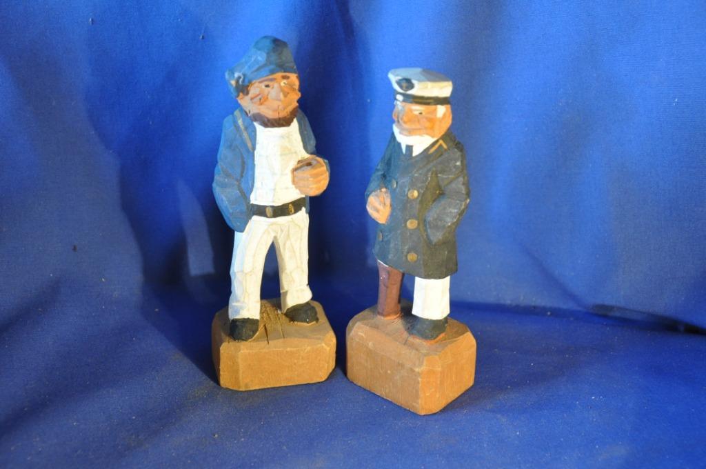 2 figurines marine en bois, Ophalen of Verzenden, Gebruikt, Mens