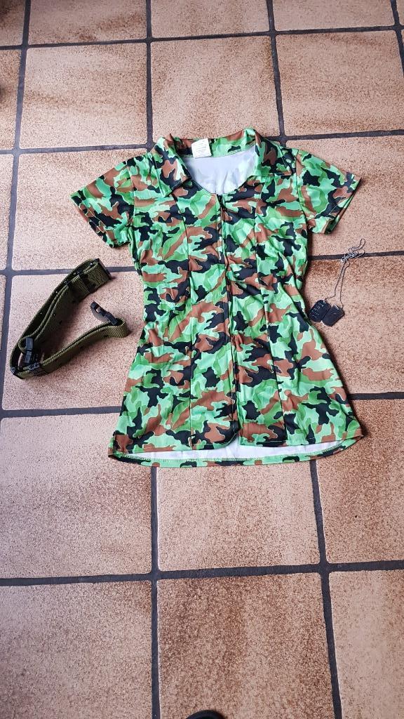 carnaval camouflage jurk, Ophalen of Verzenden, Zo goed als nieuw, 170 of groter, Meisje