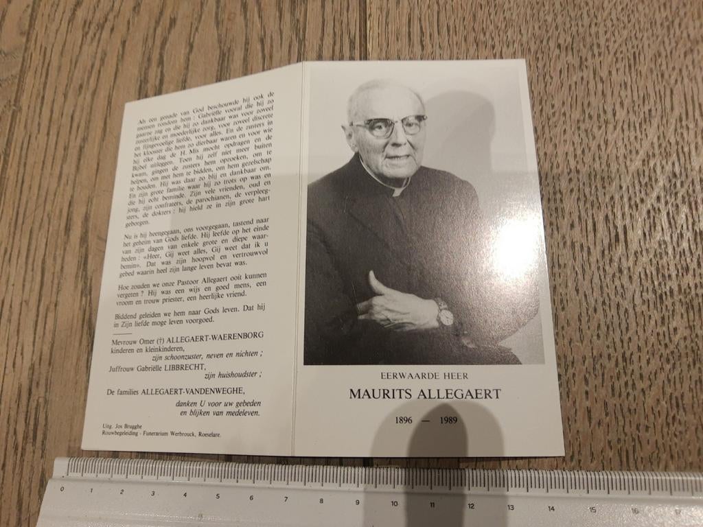 Bidprentje priester Roeselare - Beveren, Ophalen of Verzenden