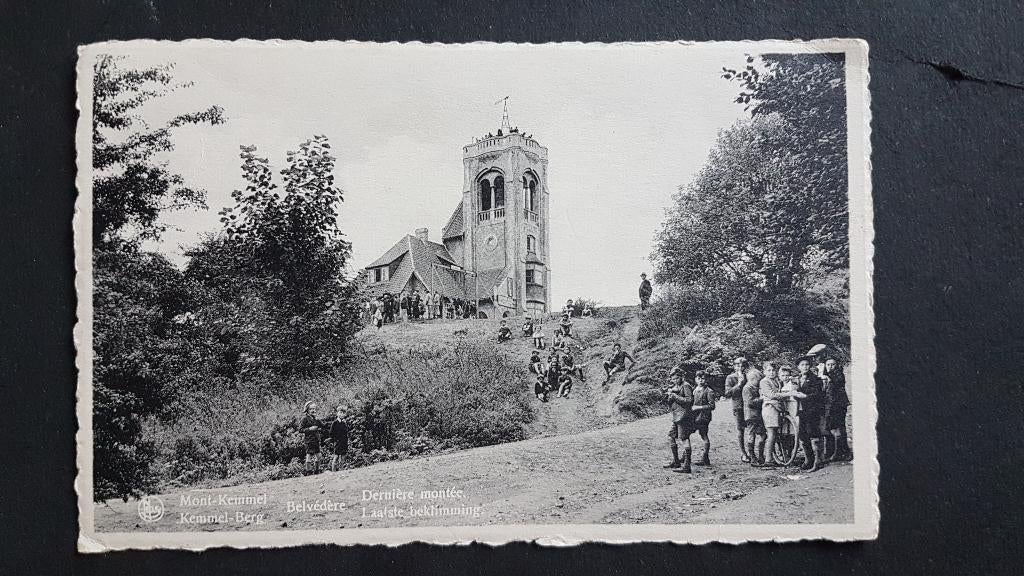Postkaart Mont Kemmel Berg Belvédère ( stempel op keerzijde), Verzamelen, Ophalen of Verzenden, 1940 tot 1960, Gelopen, West-Vlaanderen