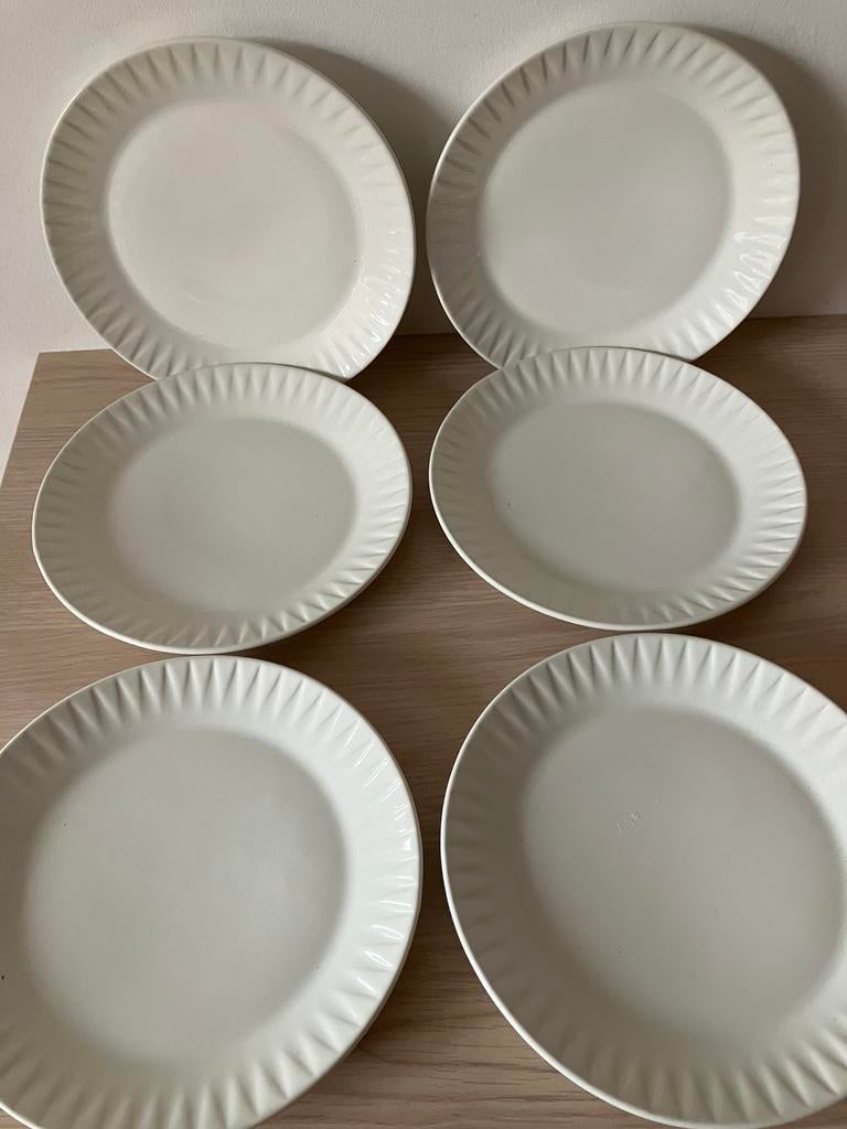 6 witte borden Sagaform Zweden, Ophalen of Verzenden, Zo goed als nieuw, Bord(en)