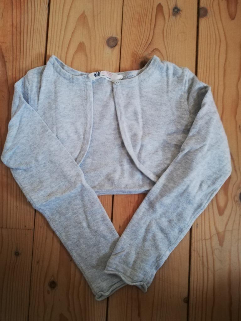 Bolero - Gilet - licht grijs - katoen - 7 jaar - 122, Gebruikt, Meisje, Trui of Vest, H&M