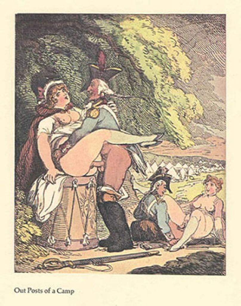 Th. Rowlandson 1969 kleurlitho Outpost of a Camp 18e E prent, Antiek en Kunst, Kunst | Litho's en Zeefdrukken, Verzenden