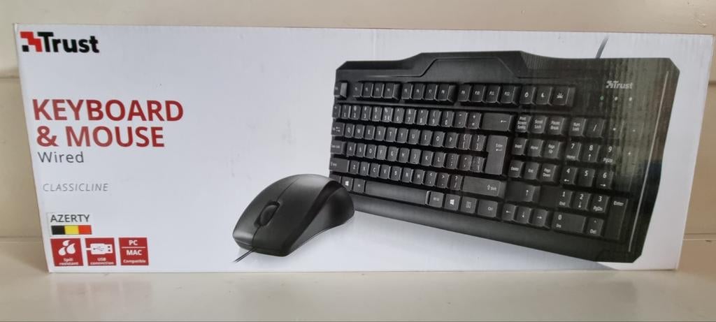 Clavier + souris neufs Trust, Enlèvement, Neuf