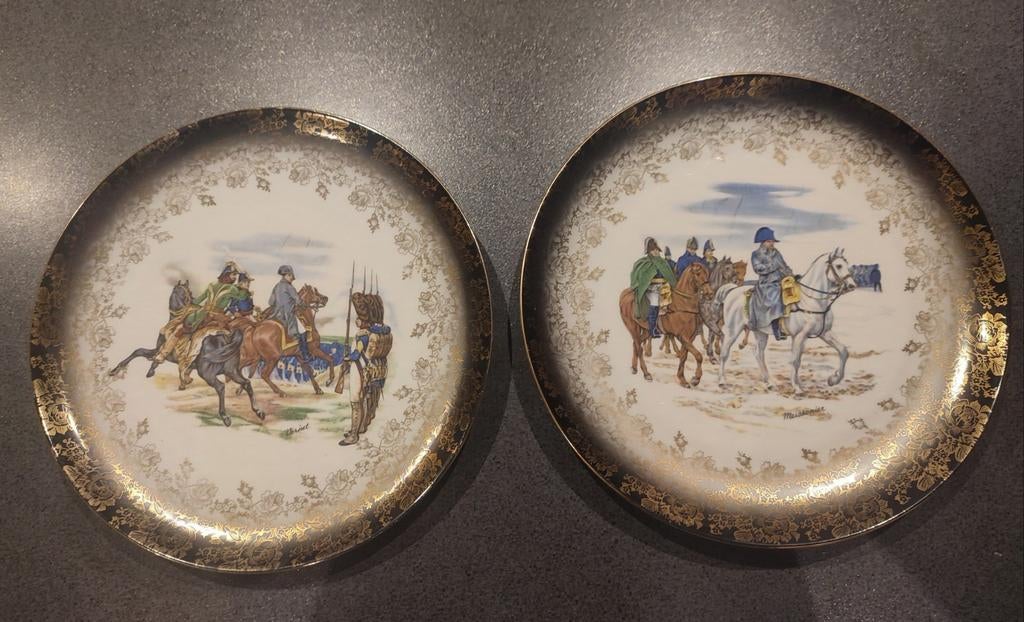 Assiettes Bavaria années 40 scènes de guerre Napoléon, Antiquités & Art, Enlèvement