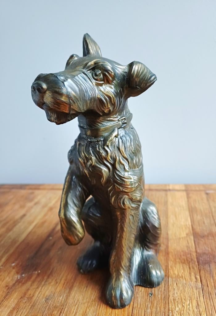 Statue pour chien Fox Terrier en laiton, Enlèvement ou Envoi
