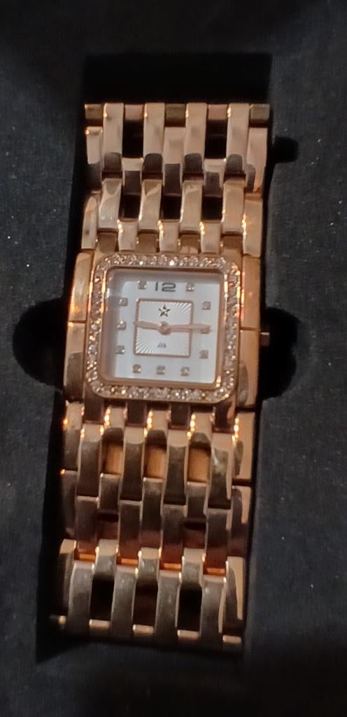 Horloge dames (Queen B), Staal, Polshorloge, Zo goed als nieuw, Met strass