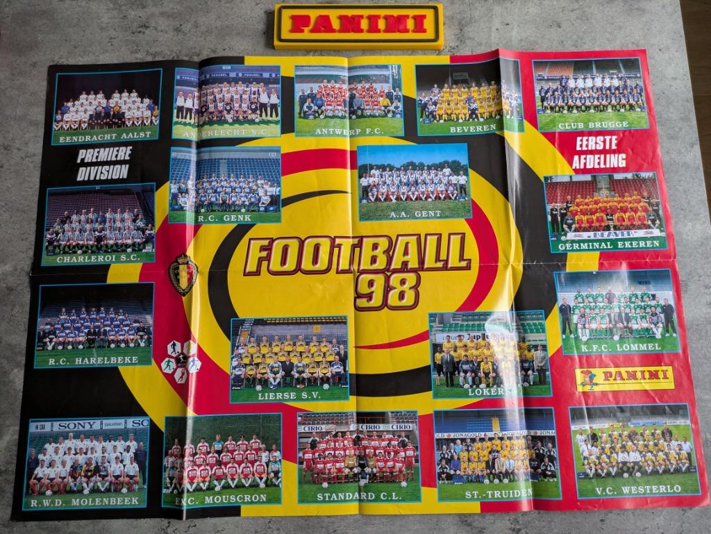 AFFICHE DE FOOTBALL PANINI FOOTBALL 98 ANNO 1998, Envoi, Comme neuf